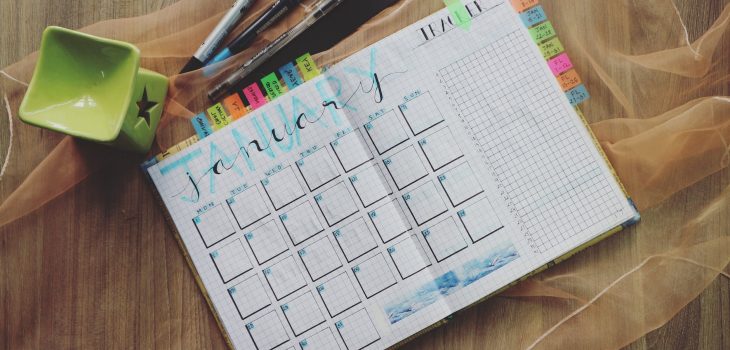 photo of planner and writing materials